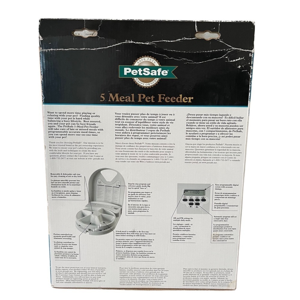 PetSafe 5 Meal Automatic Programmable Pet Feeder for Cats Dogs Small Pets - Picture 9 of 12